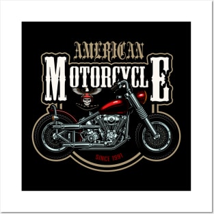 American Motorcycles Bikers Road Posters and Art